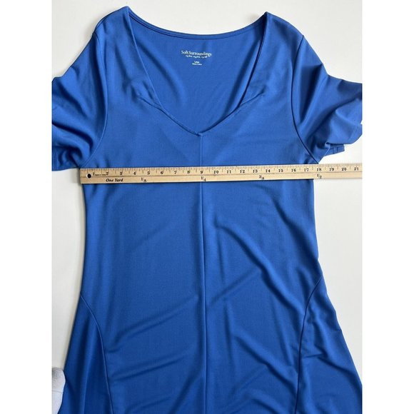 Soft Surroundings Blue Handkerchief Hem Long Midi Dress Large - Picture 5 of 6